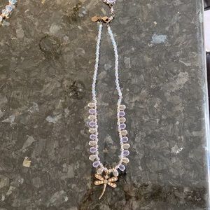 Kirks Folly Dragonfly AB Rhinestone Tear Drop Crystals Necklace